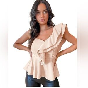 Lulus one shoulder peplum top